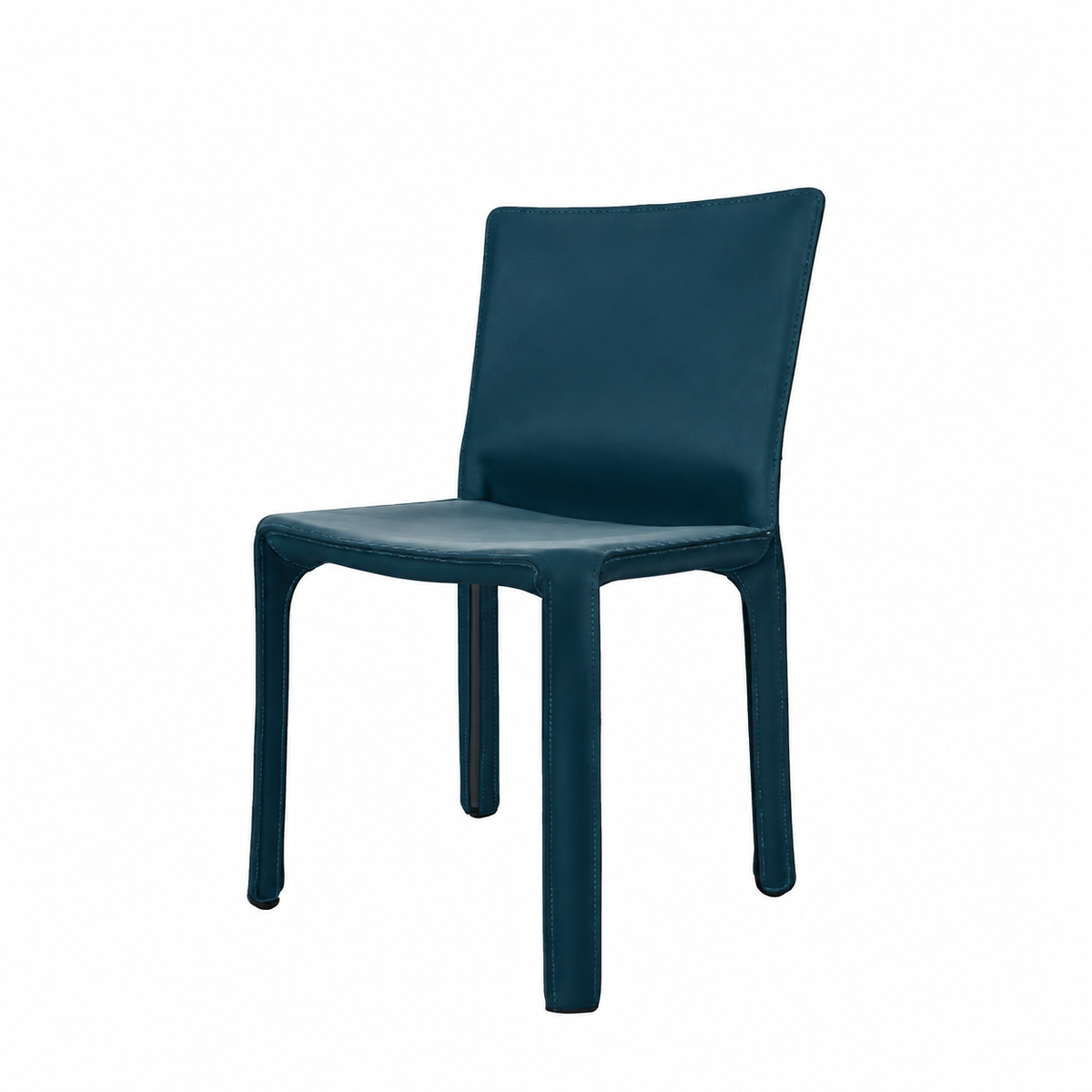 Chaise CAB 412 de Mario Bellini - Cassina-cuir Bleu, visuel de synthèse réalisé d&