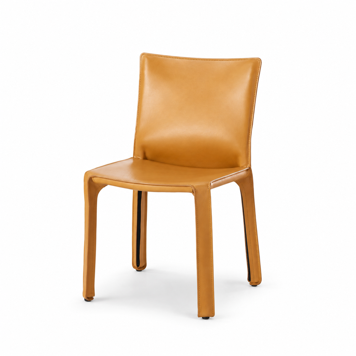 Chaise CAB 412 de Mario Bellini - Cassina-cuir Cognac, visuel de synthèse réalisé d&
