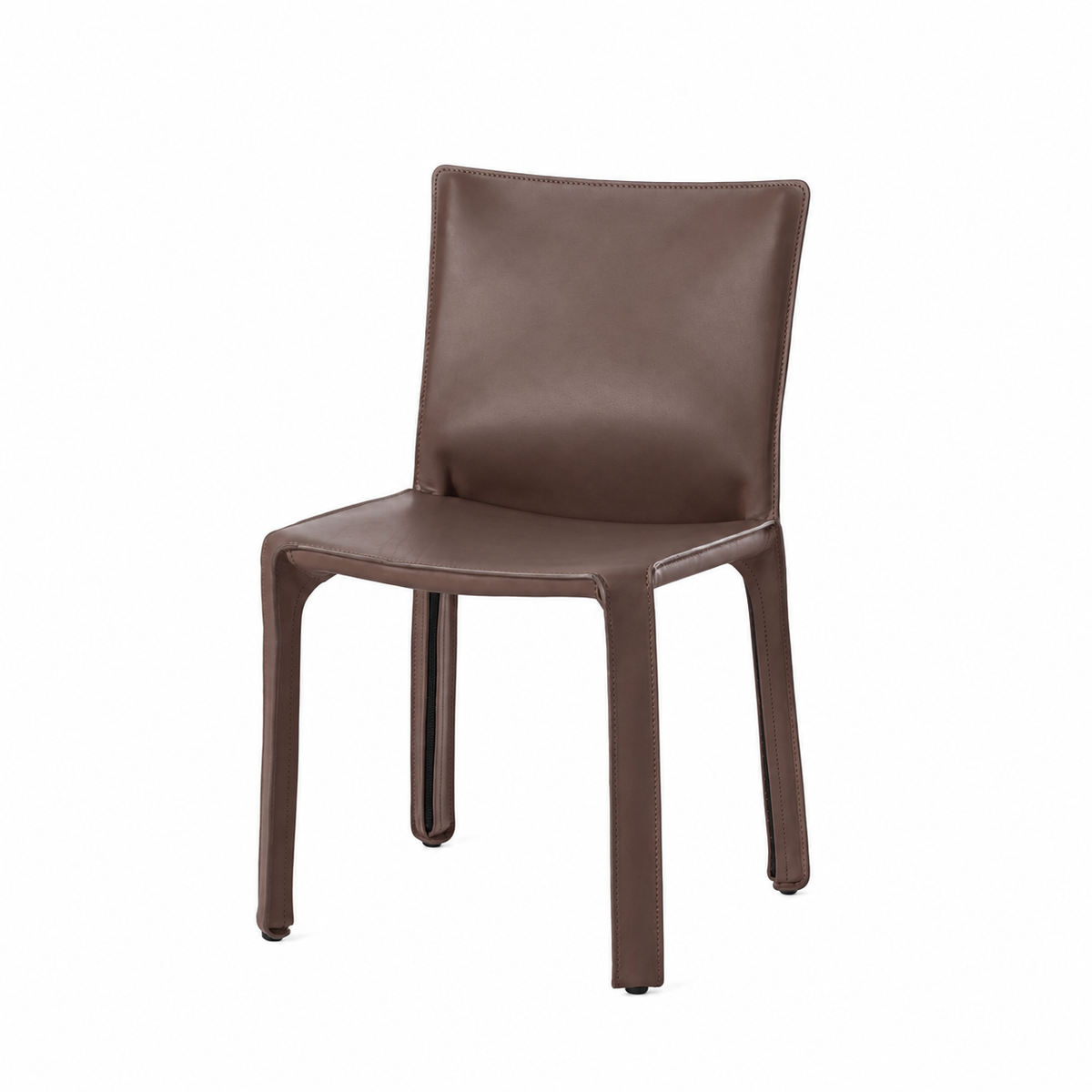 Chaise CAB 412 de Mario Bellini - Cassina-cuir Marron mat, visuel de synthèse réalisé d&