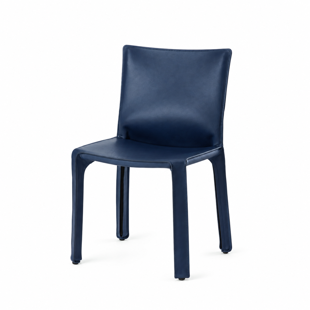 Chaise CAB 412 de Mario Bellini - Cassina-cuir Bleu cuir Plus, visuel de synthèse réalisé d&