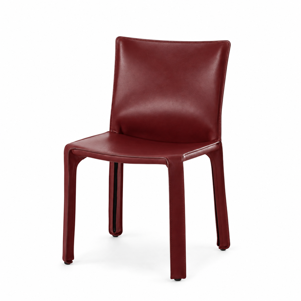 Chaise CAB 412 de Mario Bellini - Cassina-cuir Bordeaux cuir Plus, visuel de synthèse réalisé d&