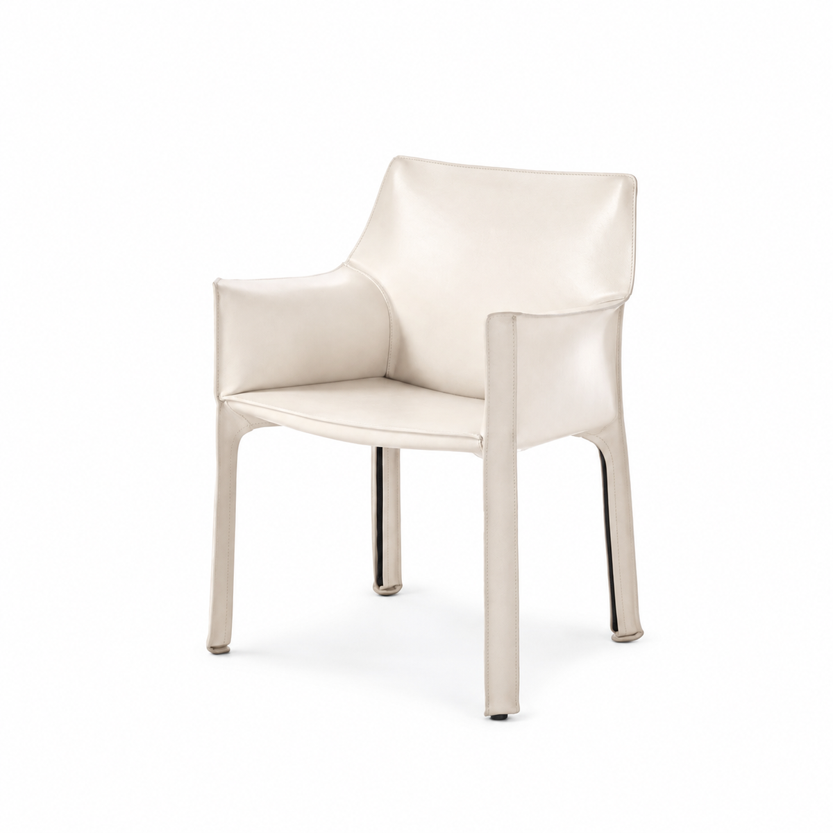Fauteuil en cuir CAB 413 par Mario Bellini - Cassina-cuir Blanc, visuel de synthèse réalisé d&