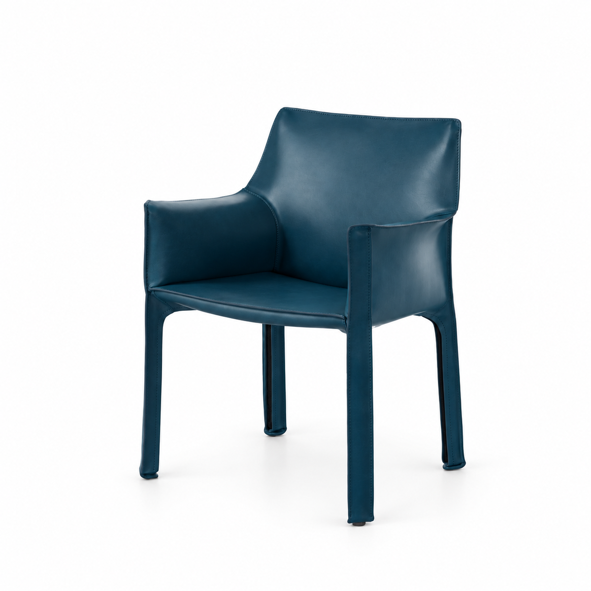 Fauteuil en cuir CAB 413 par Mario Bellini - Cassina-cuir Bleu, visuel de synthèse réalisé d&