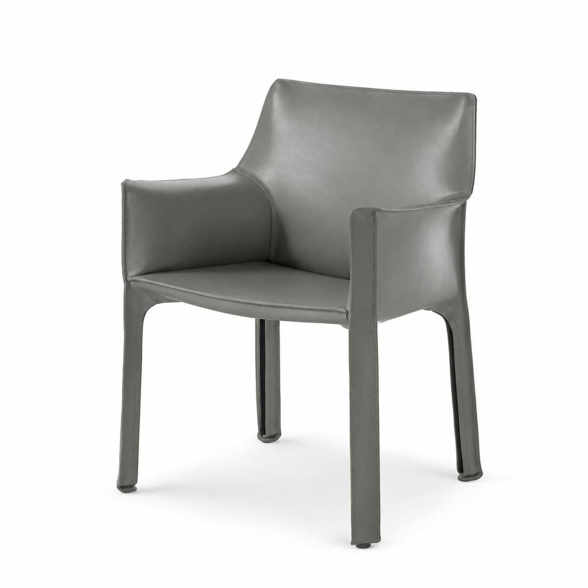 Fauteuil en cuir CAB 413 par Mario Bellini - Cassina-cuir Gris, visuel de synthèse réalisé d&