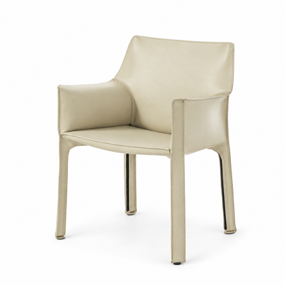 Fauteuil en cuir CAB 413 par Mario Bellini - Cassina-cuir Ivoire mat, visuel de synthèse réalisé d&