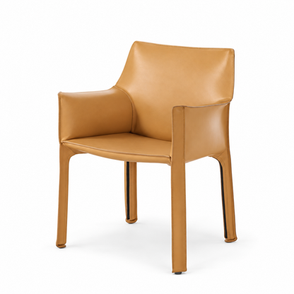 Fauteuil en cuir CAB 413 par Mario Bellini - Cassina-cuir Naturel cuir Plus, visuel de synthèse réalisé d&