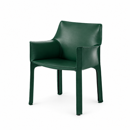 Fauteuil en cuir CAB 413 par Mario Bellini - Cassina-cuir Vert cuir Plus, visuel de synthèse réalisé d&