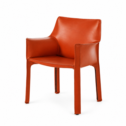 Fauteuil en cuir CAB 413 par Mario Bellini - Cassina-cuir Rouge de Chine, visuel de synthèse réalisé d&