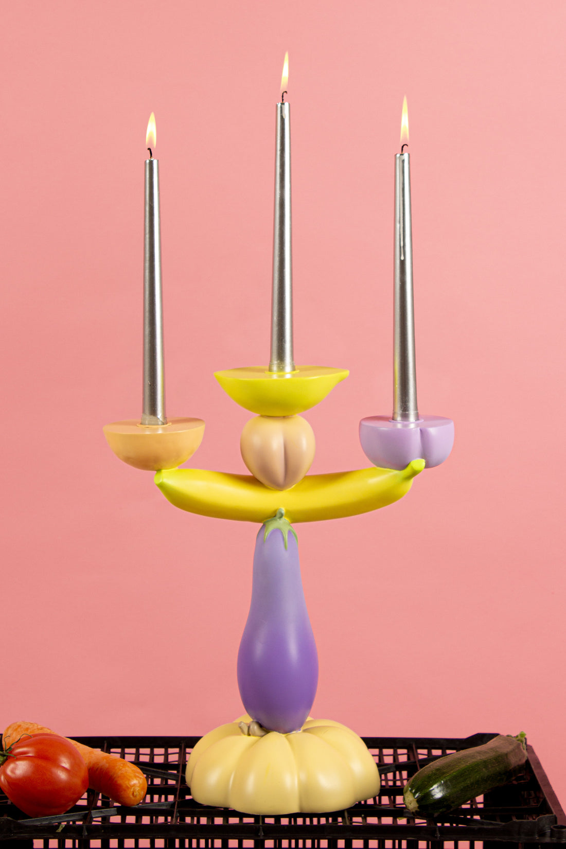 Candélabre Vitamin Aubergine de Marcantonio - Seletti-vue 2-The Woods Gallery