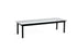 Table basse Kofi 140 x 50 cm, verre clair et piètement en chêne laqué noir