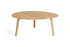 Table basse Bella Ø 80 x H 32 cm en chêne laqué naturel, de trois quarts
