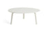 Table basse Bella Ø 80 x H 32 cm en chêne laqué blanc, de trois quarts