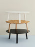 Table basse Bella Ø 80 x H 32 cm en chêne huilé, de trois quarts