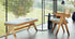 Banc 057 Civil Bench de Pierre Jeanneret - Cassina-banc et chaise devant une baie vitrée sur la campagne-Cassina