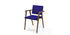 Fauteuil 832 Luisa de Franco Albini - Cassina-vue de trois quarts, assise bleu vif et accoudoirs en bois-Cassina