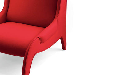 Fauteuil Antropus de Marco Zanuso - Cassina-tissu rouge sur accoudoir et pied arqué-Cassina