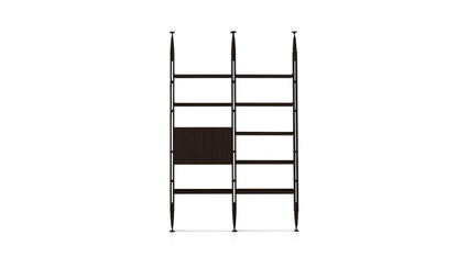 Bibliothèque 835 Infinito de Franco Albini - Cassina-vue de face, structure noire à étagères-Cassina