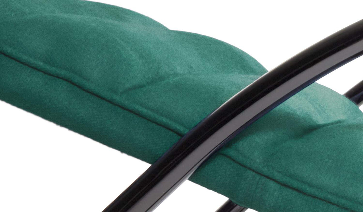 Chaise longue 546 Indochine de Charlotte Perriand - Cassina-gros plan du coussin vert et du cadre-Cassina