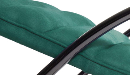 Chaise longue 546 Indochine de Charlotte Perriand - Cassina-gros plan du coussin vert et du cadre-Cassina