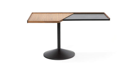 Bureau 840 Stadera de Franco Albini - Cassina-vue de face, plateau bicolore sur pied rond-Cassina