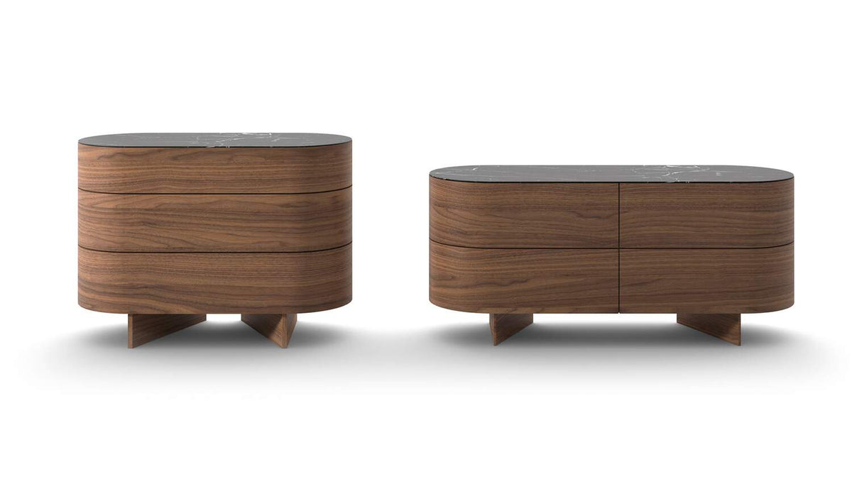 Commode Rondos de Patricia Urquiola - Cassina-commodes 120 cm et 160 cm en noyer canaletto-The Woods Gallery