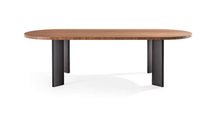 Table Ordinal de Michael Anastassiades - Cassina-ovale plaqué noyer, pieds en aluminium noir-The Woods Gallery