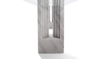 Table W04 Delfi de Marcel Breuer et Carlo Scarpa - Cassina-détail du pied en marbre gris-Cassina