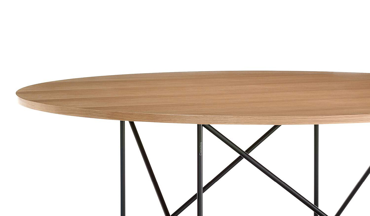 Table de conférence (LC15) de Le Corbusier - Cassina-vue de côté, plateau en chêne-Cassina