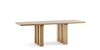 Table La Basilica de Mario Bellini - Cassina-trois quarts, plateau sur blocs de bois clair-Cassina