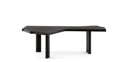 Table 511 Ventaglio de Charlotte Perriand - Cassina-vue de trois quarts, plateau noir et pieds cylindriques-Cassina