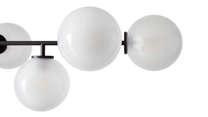 Suspension Starburst - Cassina-détail des globes blancs et des bras noirs-Cassina