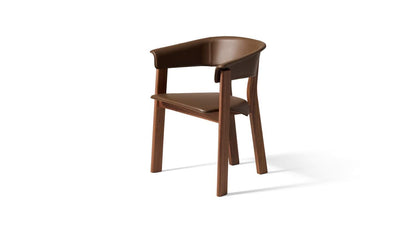 Chaise Back-Wing de Patricia Urquiola - Cassina-chaise avec accoudoirs en noyer et cuir brun-The Woods Gallery