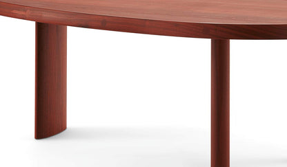Table 525 en forme libre de Charlotte Perriand - Cassina-détail du plateau et des pieds en acajou-Cassina