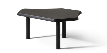 Table 545 Montparnasse de Charlotte Perriand - Cassina-vue de trois quarts, table basse noire-Cassina