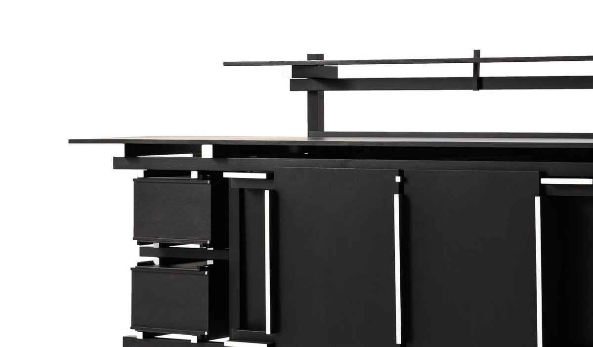 Buffet Elling de Gerrit Thomas Rietveld - Cassina-détail des tasseaux et des tiroirs-The Woods Gallery