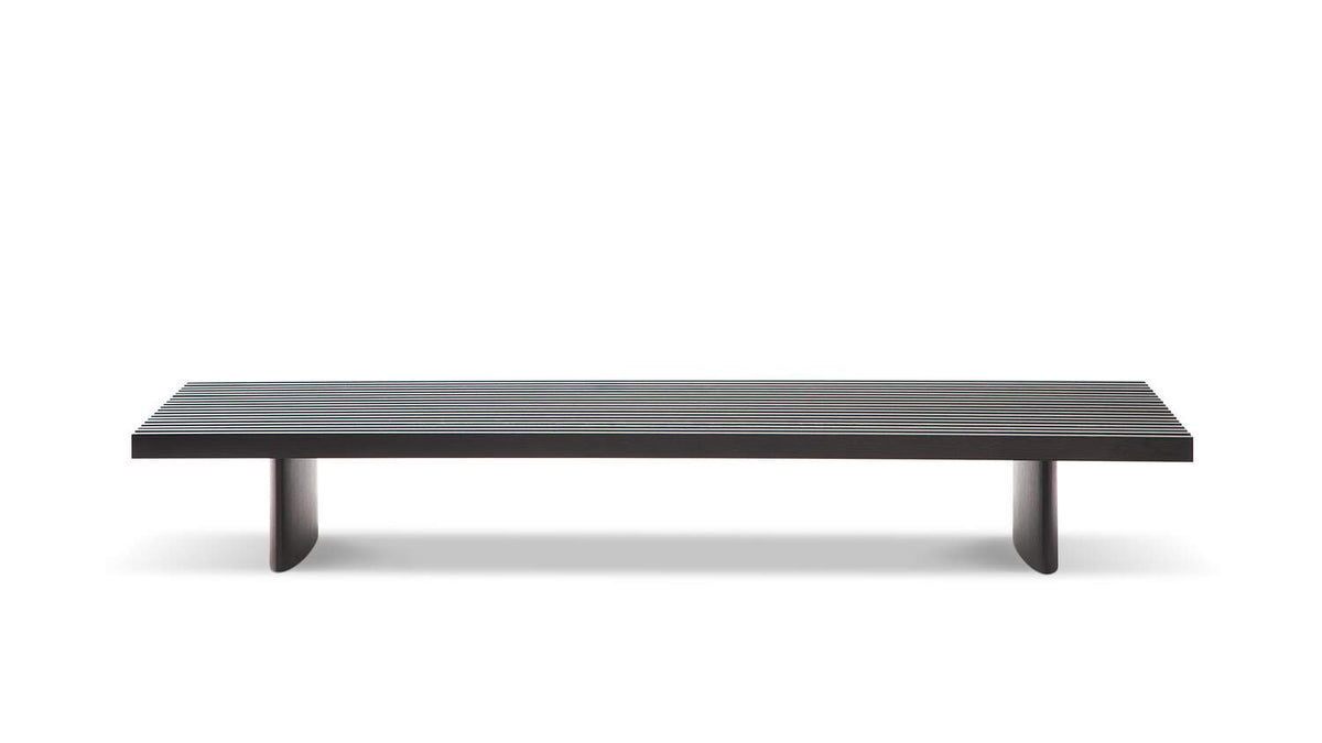 Banc modulable 514 Refolo de Charlotte Perriand - Cassina-banc bas noir, vue de face-Cassina