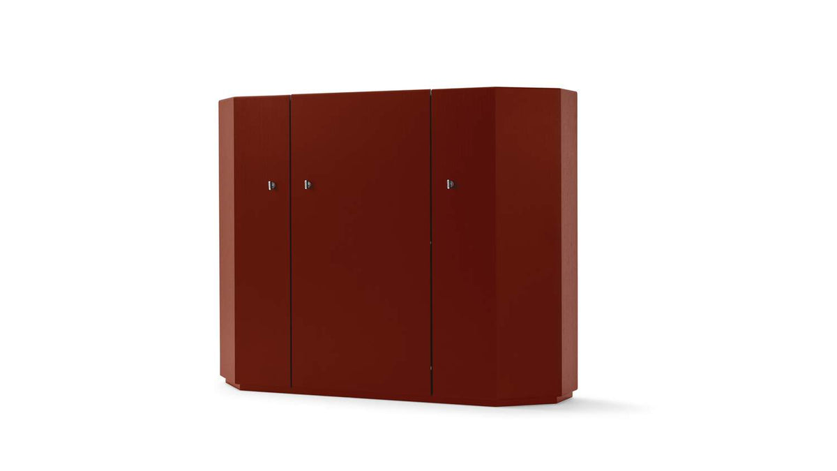 Meuble Bramante de Kazuhide Takahama - Cassina-meuble laqué rouge, portes fermées-The Woods Gallery