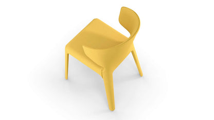 Chaise Hola de Hannes Wettstein - Cassina-chaise avec accoudoirs jaune, vue de dos-The Woods Gallery