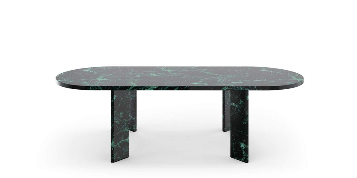 Table Ordinal de Michael Anastassiades - Cassina-ovale en marbre vert des Alpes-The Woods Gallery