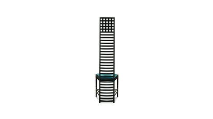 Chaise 292 Hill House 1 de Charles Rennie Mackintosh - Cassina-vue de dos, dossier haut à barreaux-Cassina