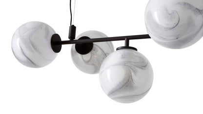 Suspension Starburst - Cassina-détail des globes en verre marbré sur barre noire-Cassina