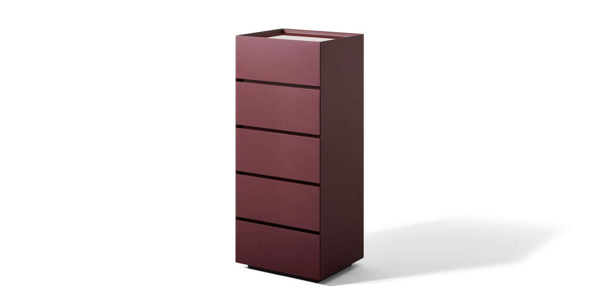 Chiffonnier Ghost Box de Mikal Harrsen - Cassina-laqué pinot noir, 5 tiroirs-The Woods Gallery