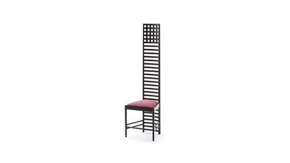 Chaise 292 Hill House 1 de Charles Rennie Mackintosh - Cassina-vue de face, dossier haut à barreaux-Cassina