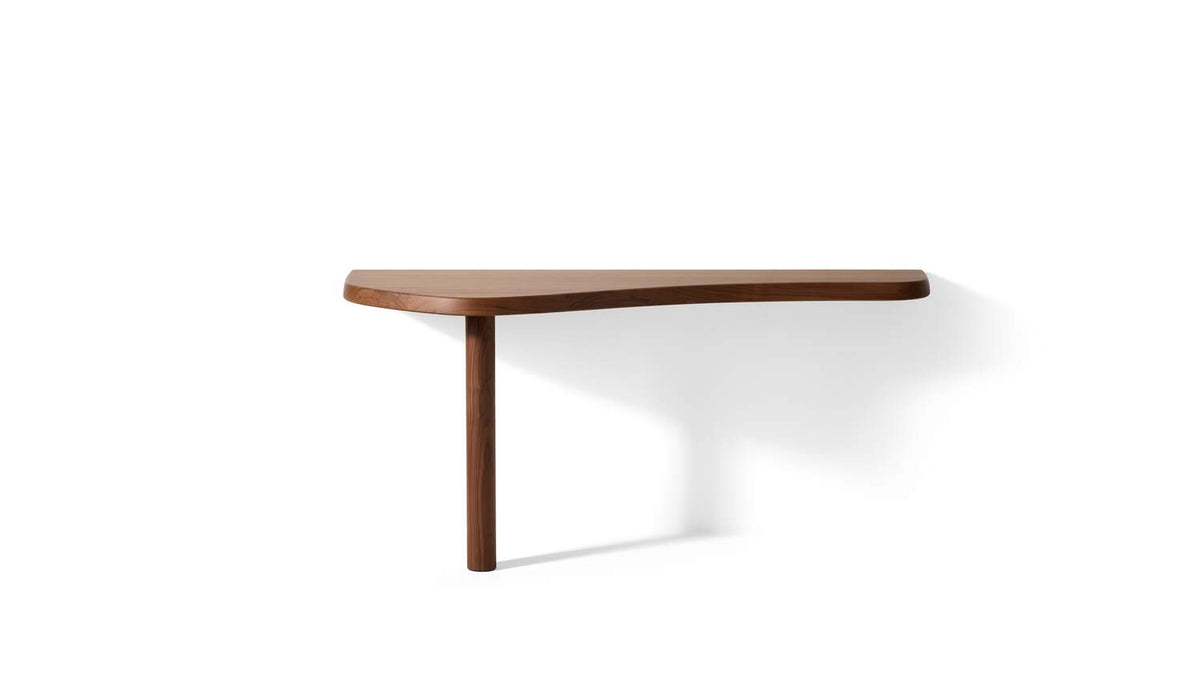 Console 590 Doron de Charlotte Perriand - Cassina-vue de face, console en noyer à pied unique-Cassina