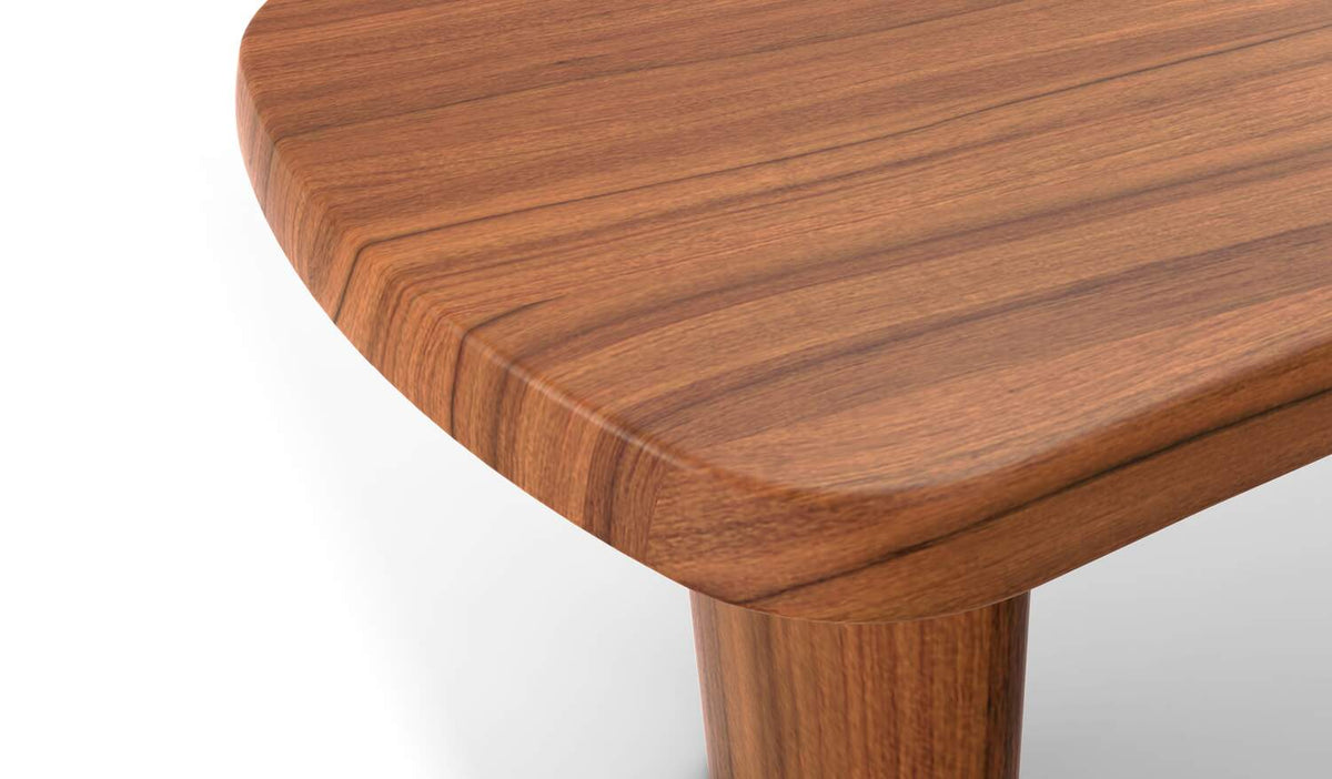 Petit bureau 538 en forme libre de Charlotte Perriand - Cassina-détail du plateau en noyer et d&