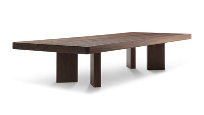 Table basse 515 Plana de Charlotte Perriand - Cassina-vue de trois quarts, plateau en bois sombre, angle différent-Cassina