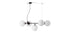 Suspension Starburst - Cassina-vue de face, globes blancs sur barre-Cassina