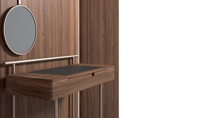 Valet Stay Clothes Stand de Neri&amp;Hu - Cassina-console en noyer avec miroir rond et tiroir-Cassina