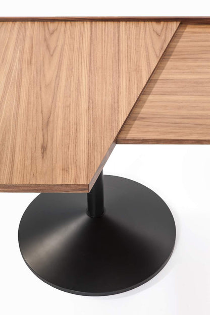 Bureau 840 Stadera de Franco Albini - Cassina-plateau en noyer sur base ronde noire-Cassina