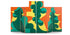 Paravent Paravento Balla de Giacomo Balla - Cassina-vue de face, paravent aux motifs verts et orange-Cassina